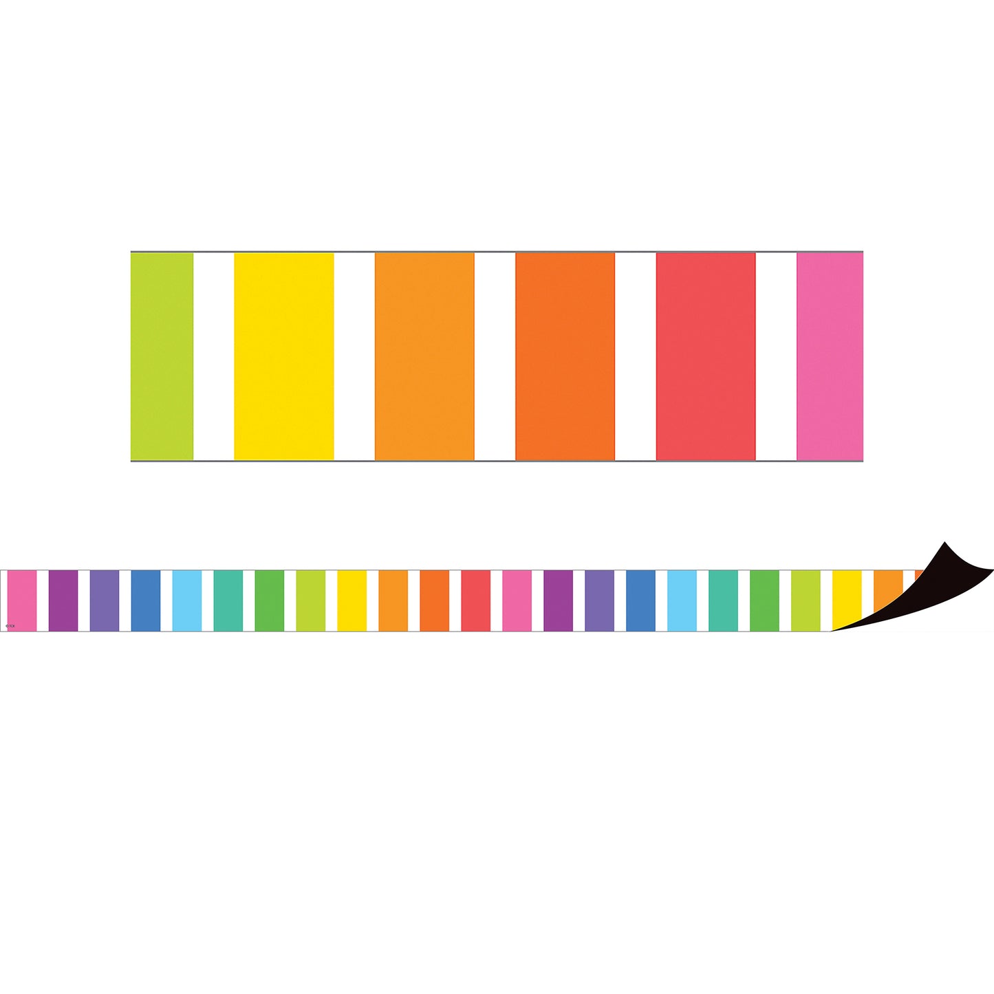 Colorful Stripes Magnetic Border, 24 Feet Per Pack, 2 Packs