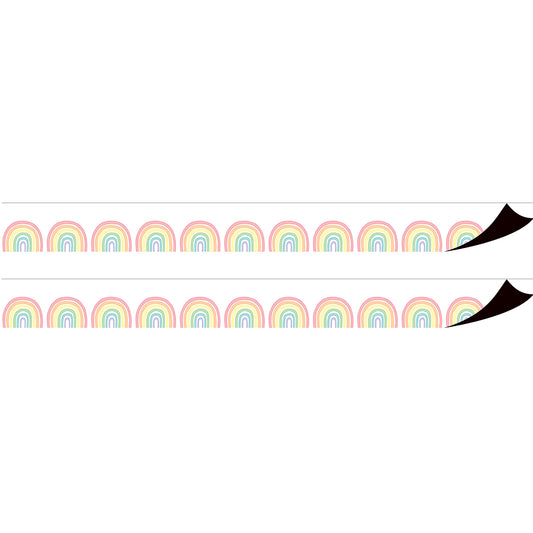 Pastel Pop Rainbows Magnetic Border, 24 Feet Per Pack, 2 Packs