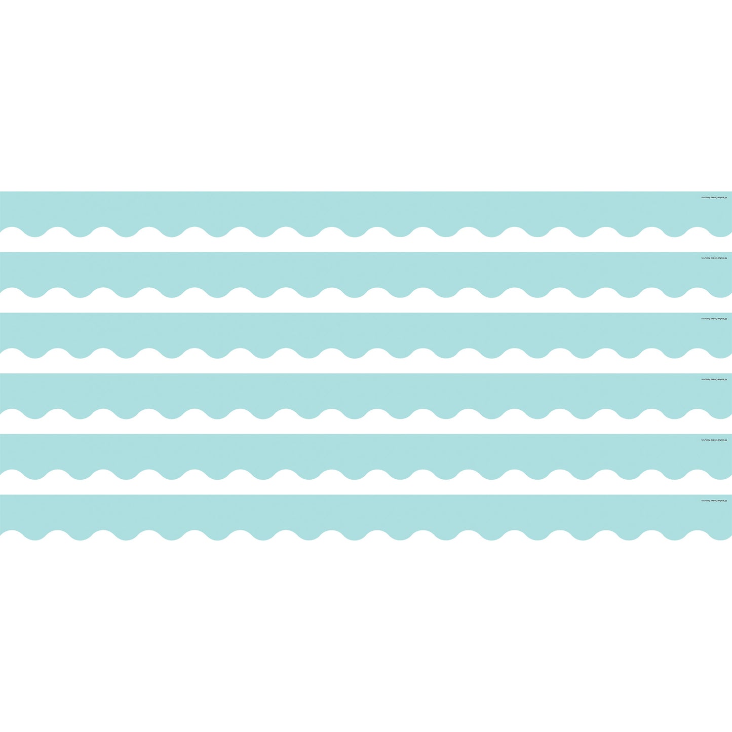 Pastel Blue Scalloped Border Trim, 35 Feet Per Pack, 6 Packs