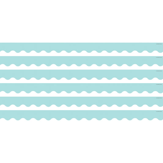 Pastel Blue Scalloped Border Trim, 35 Feet Per Pack, 6 Packs
