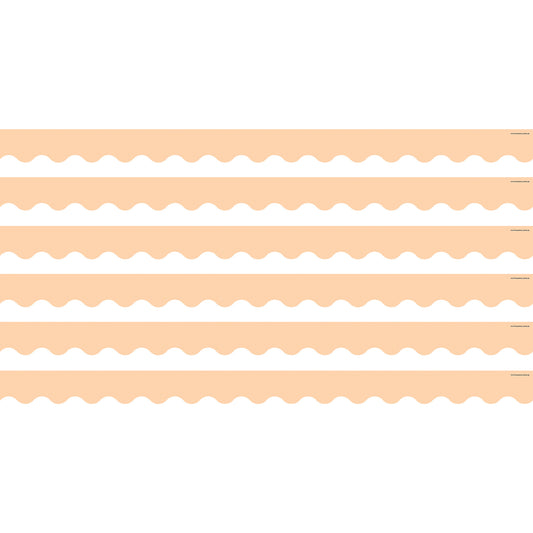 Peach Scalloped Border Trim, 35 Feet Per Pack, 6 Packs