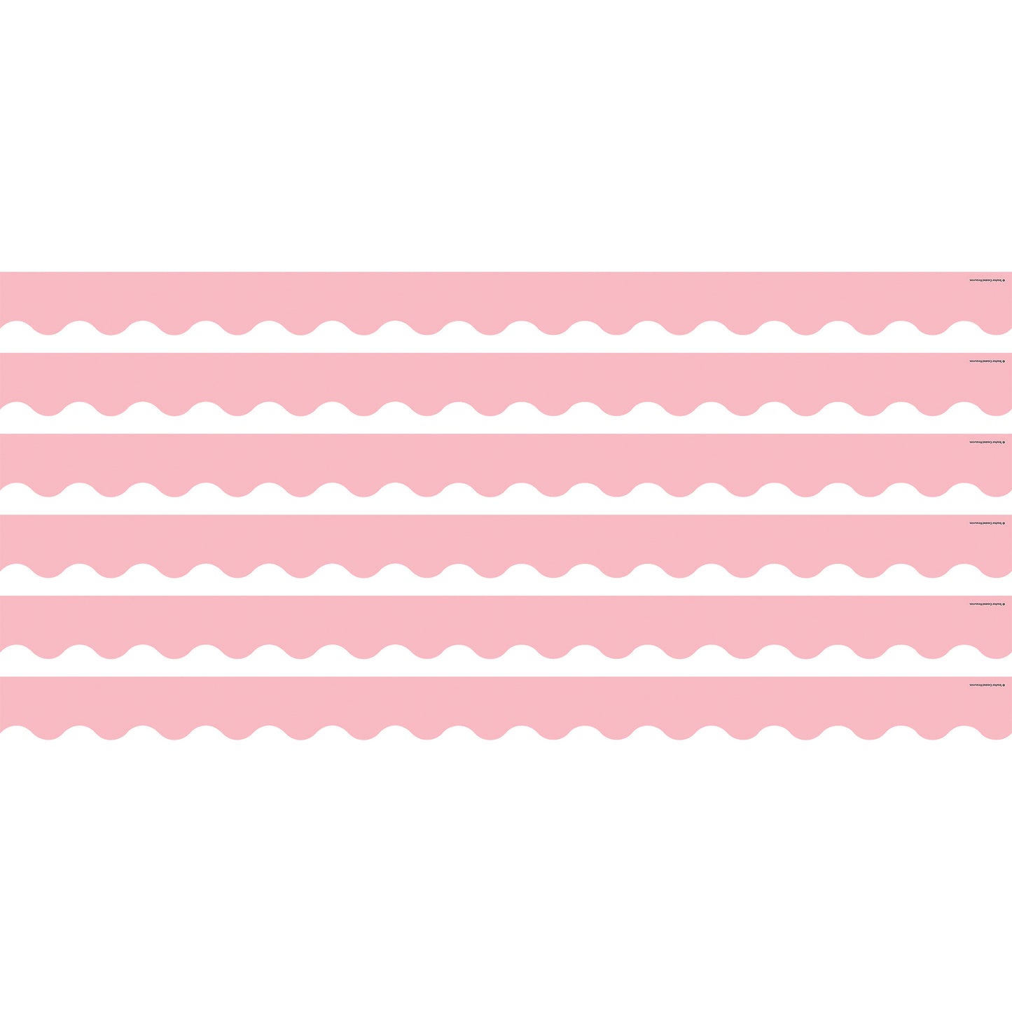 Pastel Pink Scalloped Border Trim, 35 Feet Per Pack, 6 Packs