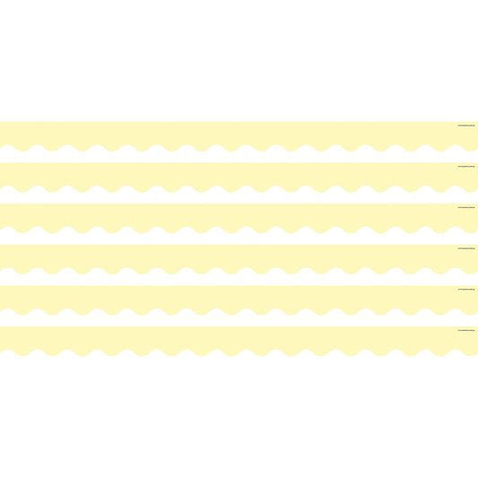 Pastel Yellow Scalloped Border Trim, 35 Feet Per Pack, 6 Packs