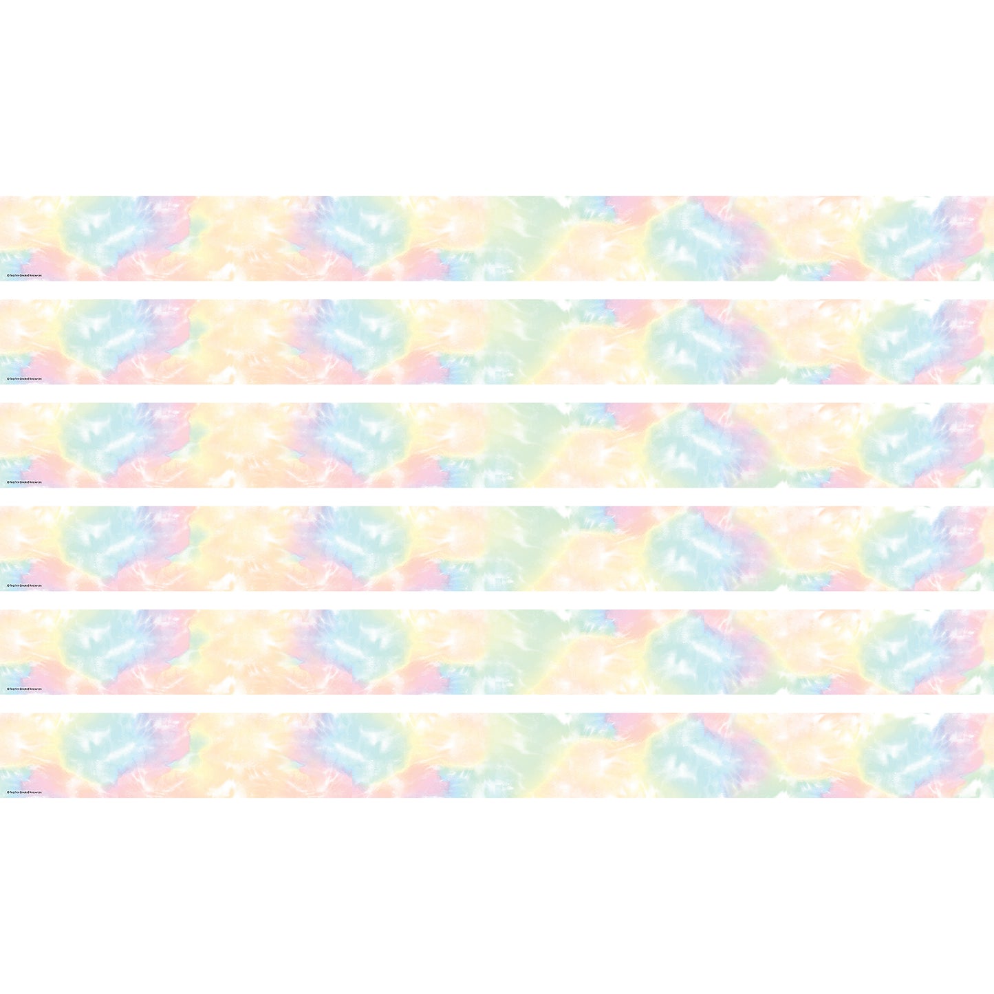 Pastel Pop Tie-Dye Straight Border Trim, 35 Feet Per Pack, 6 Packs