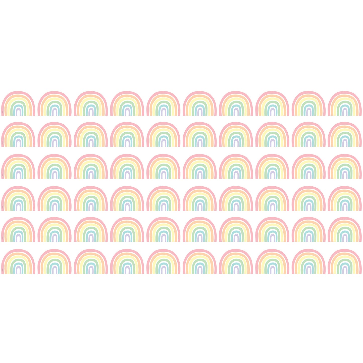 Pastel Pop Rainbows Die-Cut Border Trim, 35 Feet Per Pack, 6 Packs