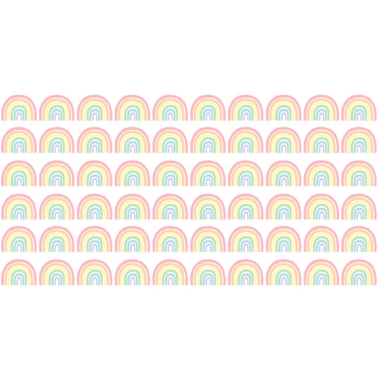 Pastel Pop Rainbows Die-Cut Border Trim, 35 Feet Per Pack, 6 Packs