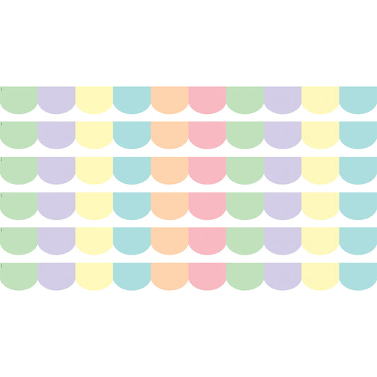Pastel Pop Scalloped Border Trim, 35 Feet Per Pack, 6 Packs