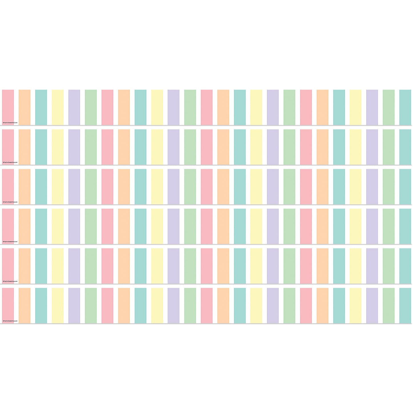 Pastel Pop Stripes Straight Border Trim, 35 Feet Per Pack, 6 Packs
