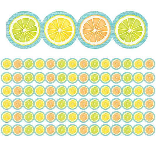 Lemon Zest Citrus Slices Die-Cut Border Trim, 35 Feet Per Pack, 6 Packs