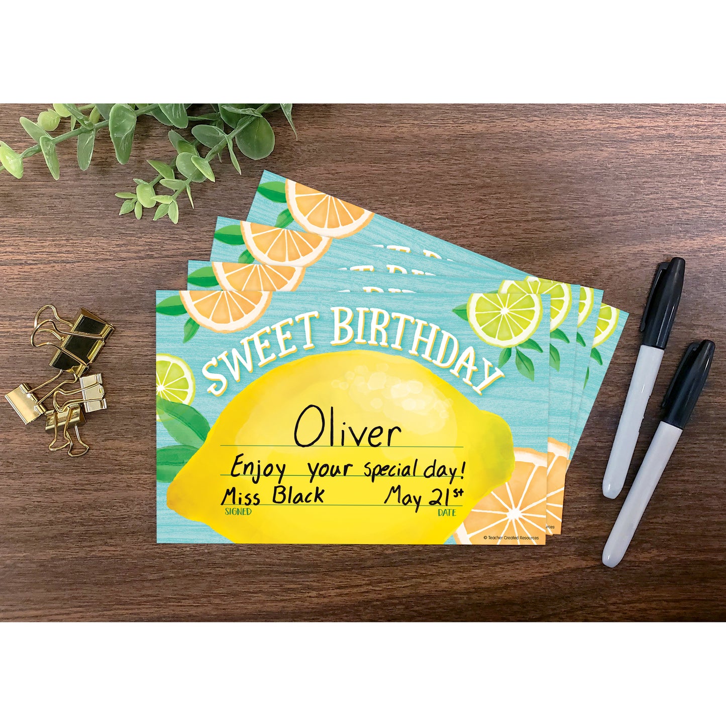 Lemon Zest Sweet Birthday Awards, 30 Per Pack, 6 Packs