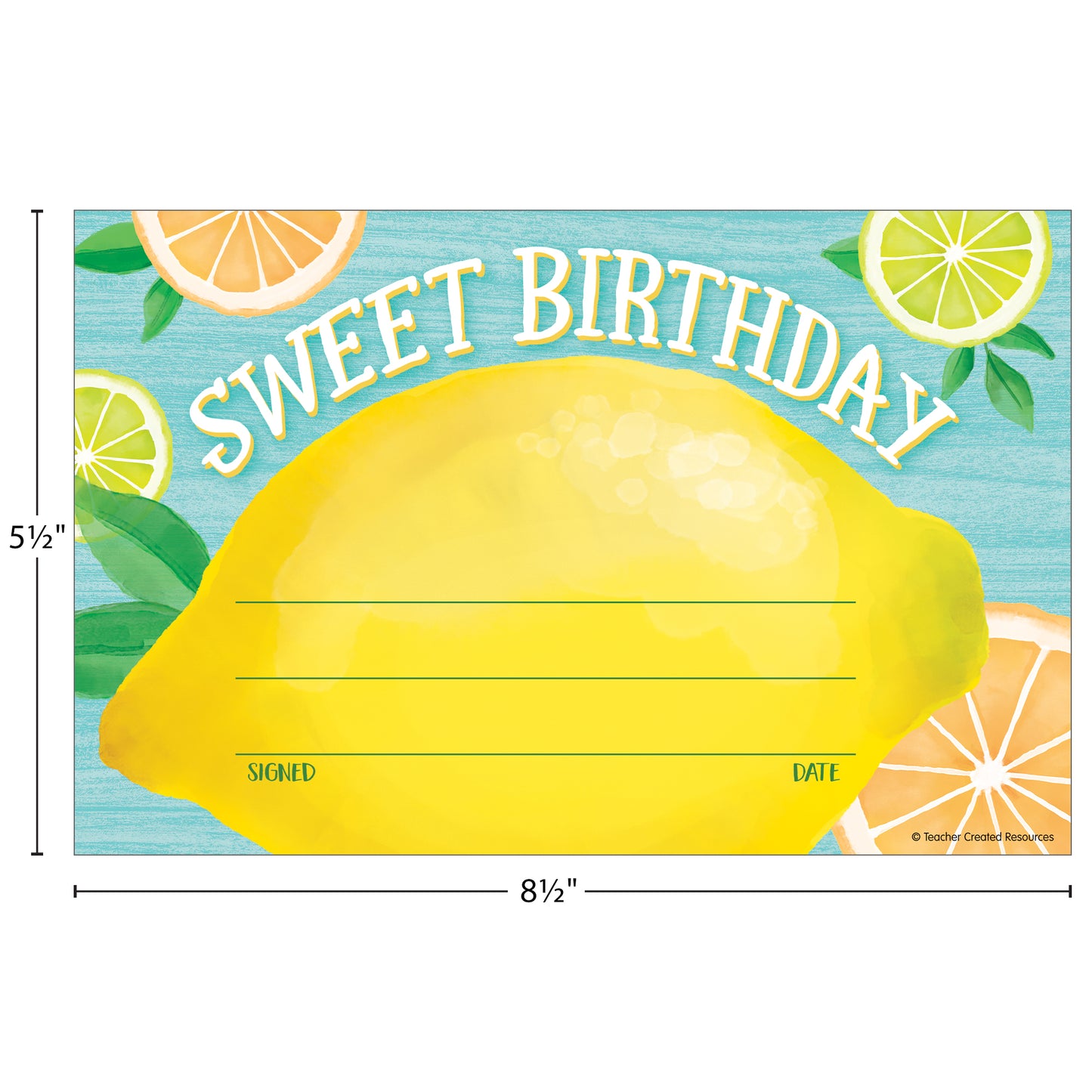 Lemon Zest Sweet Birthday Awards, 30 Per Pack, 6 Packs