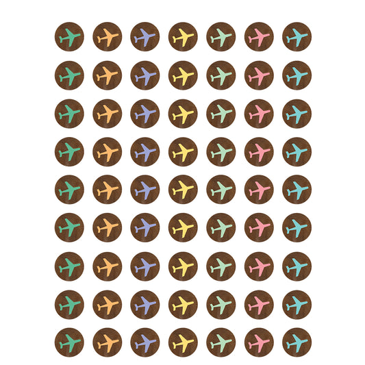 Travel the Map Airplanes Mini Stickers, 378 Per Pack, 12 Packs