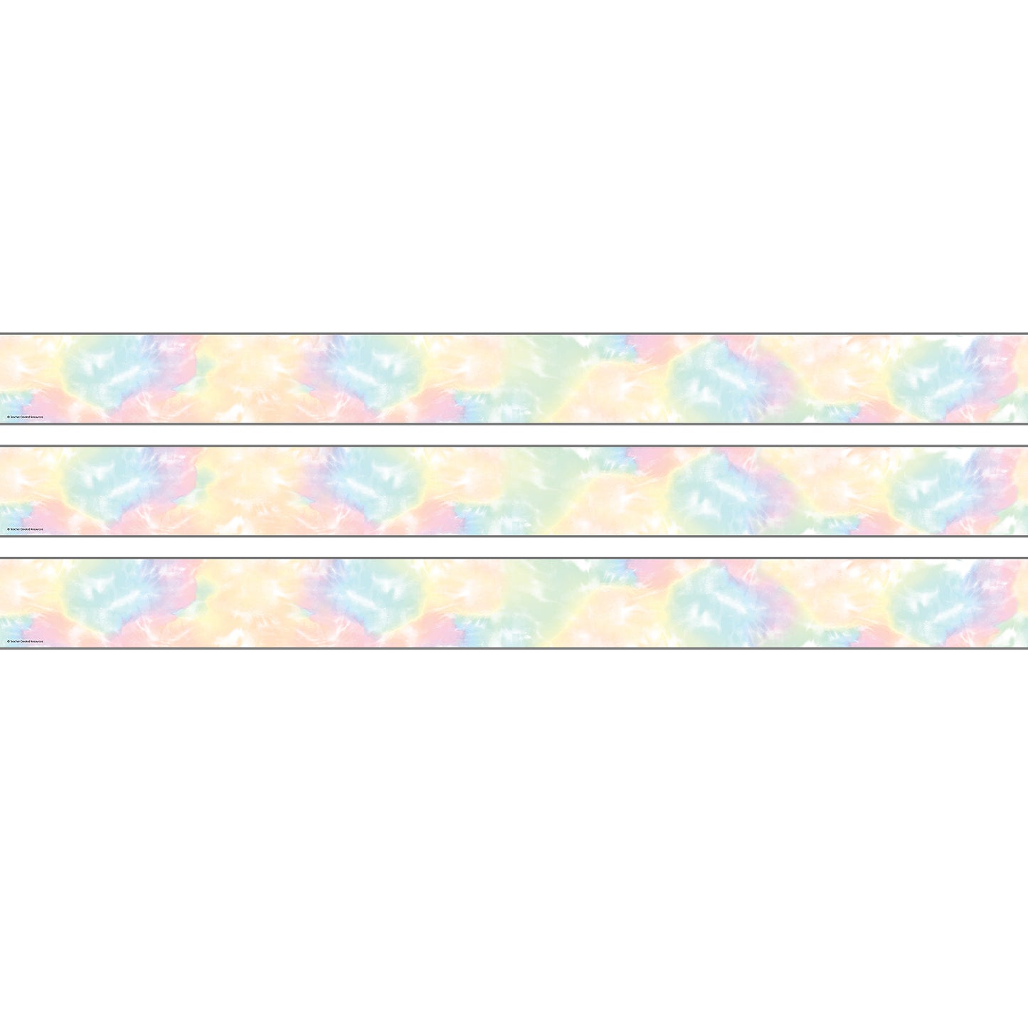 Pastel Pop Tie-Dye Straight Rolled Border Trim, 50 Feet, 3 Rolls
