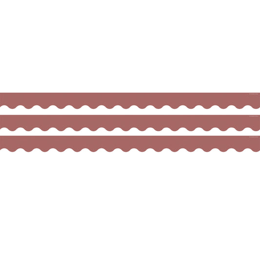 Deep Rose Scalloped Rolled Border Trim, 50 Feet, 3 Rolls