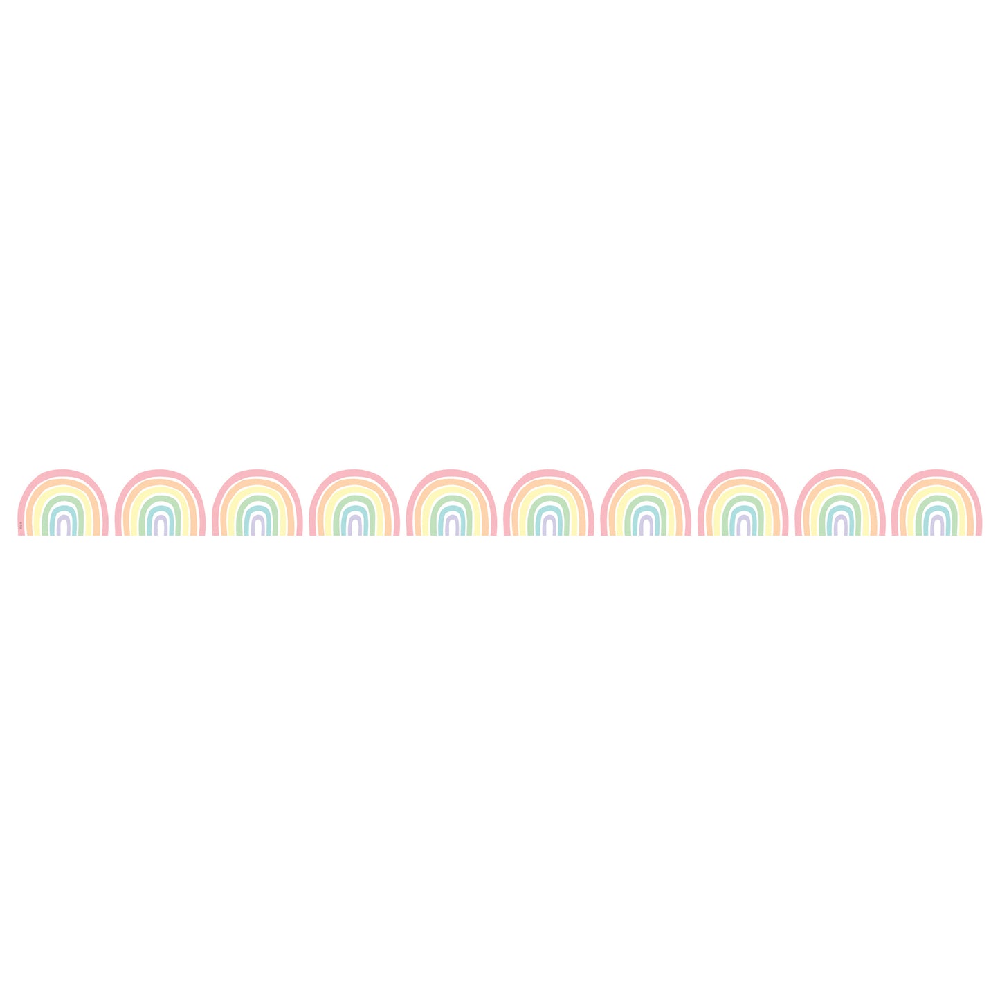 Pastel Pop Rainbows Die-Cut Rolled Border Trim, 50 Feet, 3 Rolls