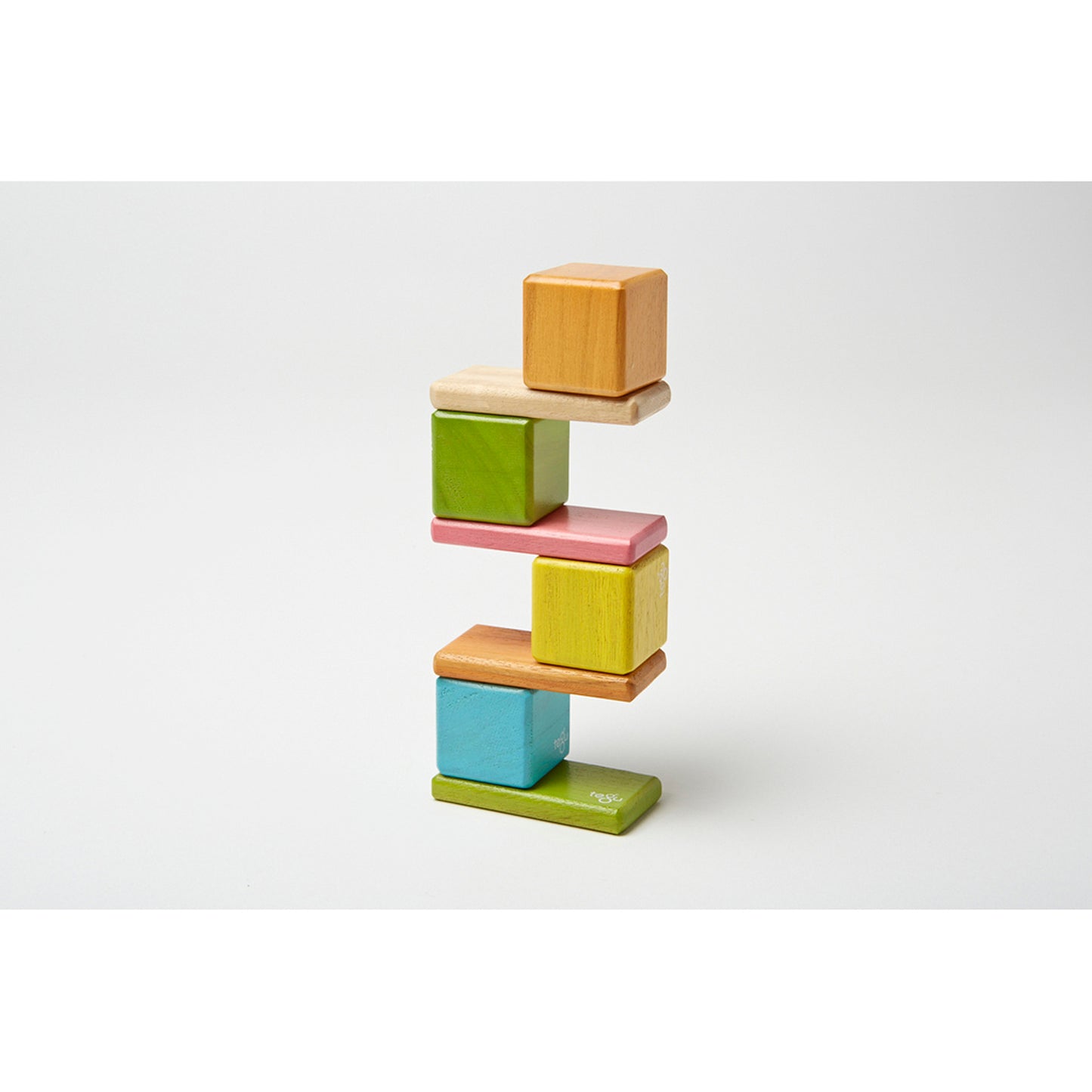 Magnetic Wooden Blocks, 8-Piece Pocket Pouch, Tints
