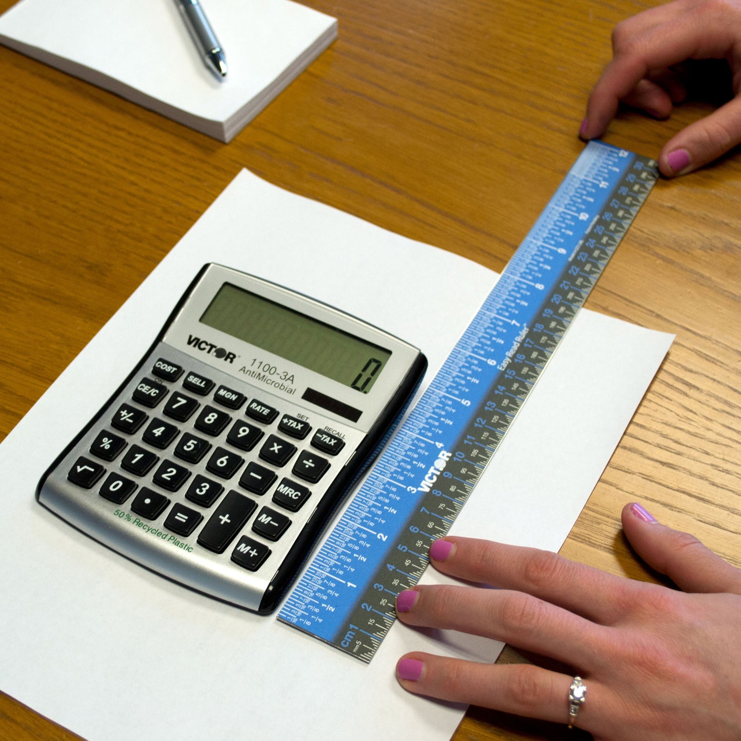 Easy Read™ Ruler, Plastic, Blue/Black, 12", Pack of 6