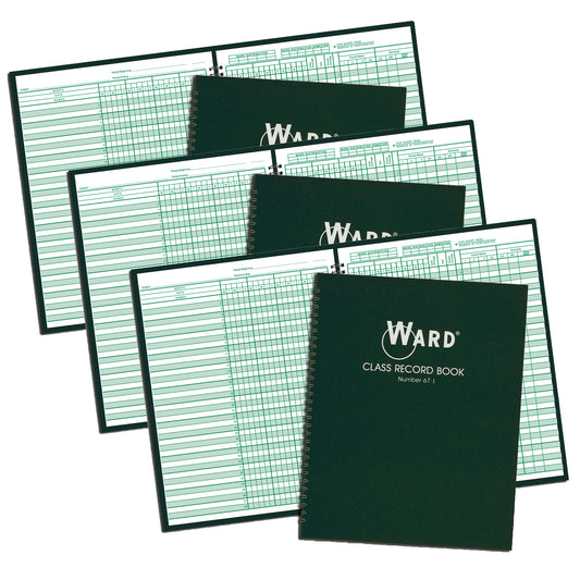 Class Record Book, 38 Name, 6-7 Week Periods, Pack of 3